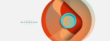 Vektör yuvarlak şekilli daireler minimum geometrik arkaplan. Duvar kağıdı afişi veya iniş sayfası için vektör illüstrasyonu