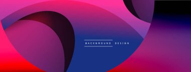 Yaratıcı geometrik duvar kağıdı. Asgari soyut arkaplan. Duvar kağıdı arkaplanı veya iniş sayfası için daire ve dalga kompozisyon vektör çizimi