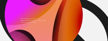 Yaratıcı geometrik duvar kağıdı. Asgari soyut arkaplan. Duvar kağıdı arkaplanı veya iniş sayfası için daire ve dalga kompozisyon vektör çizimi