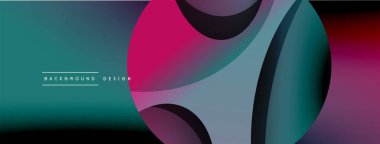 Yaratıcı geometrik duvar kağıdı. Asgari soyut arkaplan. Duvar kağıdı arkaplanı veya iniş sayfası için daire ve dalga kompozisyon vektör çizimi