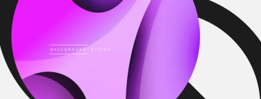 Yaratıcı geometrik duvar kağıdı. Asgari soyut arkaplan. Duvar kağıdı arkaplanı veya iniş sayfası için daire ve dalga kompozisyon vektör çizimi