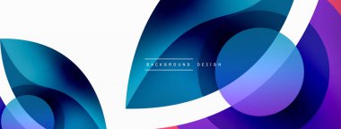 Renkli geometrik şekilli soyut arkaplan. Yuvarlak şekilli, daire ve çizgilerle çok güzel bir arka plan. Geometrik tasarım. Vektör illüstrasyonu
