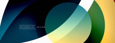 Yaratıcı geometrik duvar kağıdı. Asgari soyut arkaplan. Duvar kağıdı arkaplanı veya iniş sayfası için daire dalga ve yuvarlak şekiller kompozisyon vektör çizimi