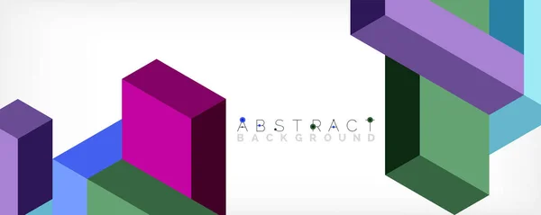 Abstrakter Hintergrund. 3D-Würfel, kubische Elemente und Blöcke. Techno oder Business-Konzept für Tapete, Banner, Hintergrund, Landing Page — Stockvektor