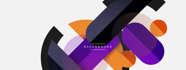 Geometric shapes composition abstract background. Circles lines and rectangles. Vector illustration for wallpaper banner background or landing page — Stock Vector