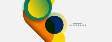 Yaratıcı geometrik duvar kağıdı. Asgari soyut arkaplan. Duvar kağıdı arkaplanı veya iniş sayfası için daire bileşimi vektör çizimi