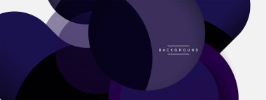 Vektör yuvarlak şekilli daireler minimum geometrik arkaplan. Duvar kağıdı afişi veya iniş sayfası için vektör illüstrasyonu