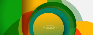 Yaratıcı geometrik duvar kağıdı. Asgari soyut arkaplan. Duvar kağıdı arkaplanı veya iniş sayfası için daire bileşimi vektör çizimi