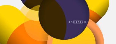 Vektör yuvarlak şekilli daireler minimum geometrik arkaplan. Duvar kağıdı afişi veya iniş sayfası için vektör illüstrasyonu