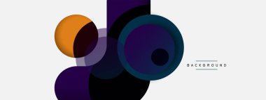 Yaratıcı geometrik duvar kağıdı. Asgari soyut arkaplan. Duvar kağıdı arkaplanı veya iniş sayfası için daire bileşimi vektör çizimi