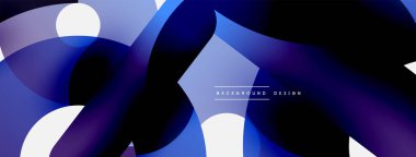 Yuvarlak şekiller daireler ve diğer geometrik şekiller. Duvar kağıdı afişi arkaplan kartı veya iniş sayfası için vektör illüstrasyonu