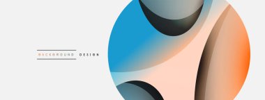 Yaratıcı geometrik duvar kağıdı. Asgari soyut arkaplan. Duvar kağıdı arkaplanı veya iniş sayfası için daire ve dalga kompozisyon vektör çizimi