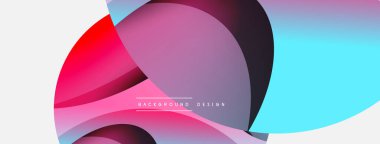 Yaratıcı geometrik duvar kağıdı. Asgari soyut arkaplan. Duvar kağıdı arkaplanı veya iniş sayfası için daire ve dalga kompozisyon vektör çizimi