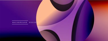 Yaratıcı geometrik duvar kağıdı. Asgari soyut arkaplan. Duvar kağıdı arkaplanı veya iniş sayfası için daire ve dalga kompozisyon vektör çizimi