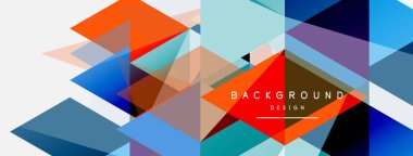 Mozaik üçgenler geometrik arkaplan. Tekno veya iş konsepti, duvar kağıdı, afiş, arkaplan, iniş sayfası deseni