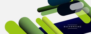 Yuvarlak şekiller ve çizgiler üst üste biniyor. Duvar kağıdı afişi veya iniş sayfası için vektör illüstrasyonu