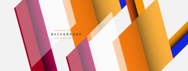 Vektör arkaplanı. Gölge efektli soyut örtüşen renk çizgileri tasarımı. Duvar kağıdı afişi için resim arkaplanı veya iniş sayfası