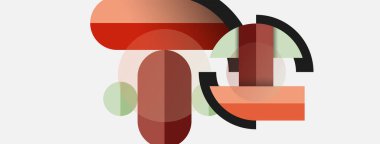 Geometrik şekiller bileşim soyut arkaplan. Çember çizgileri ve dikdörtgenler. Duvar kağıdı afişi veya iniş sayfası için vektör illüstrasyonu