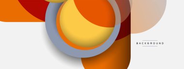 Çember ve yuvarlak şekiller soyut arkaplan. Duvar kağıdı afişi veya iniş sayfası için vektör illüstrasyonu