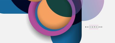 Yaratıcı geometrik duvar kağıdı. Asgari soyut arkaplan. Duvar kağıdı arkaplanı veya iniş sayfası için daire bileşimi vektör çizimi