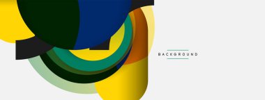 Çember ve yuvarlak şekiller soyut arkaplan. Duvar kağıdı afişi veya iniş sayfası için vektör illüstrasyonu