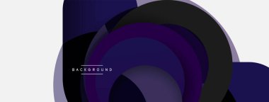 Vektör yuvarlak şekilli daireler minimum geometrik arkaplan. Duvar kağıdı afişi veya iniş sayfası için vektör illüstrasyonu