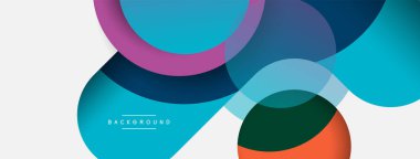 Vektör yuvarlak şekilli daireler minimum geometrik arkaplan. Duvar kağıdı afişi veya iniş sayfası için vektör illüstrasyonu