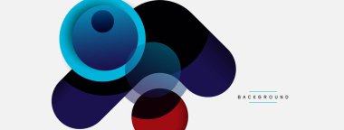 Vektör yuvarlak şekilli daireler minimum geometrik arkaplan. Duvar kağıdı afişi veya iniş sayfası için vektör illüstrasyonu