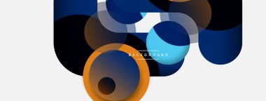 Yaratıcı geometrik duvar kağıdı. Asgari soyut arkaplan. Duvar kağıdı arkaplanı veya iniş sayfası için daire bileşimi vektör çizimi