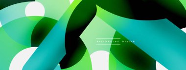 Yuvarlak şekiller daireler ve diğer geometrik şekiller. Duvar kağıdı afişi arkaplan kartı veya iniş sayfası için vektör illüstrasyonu