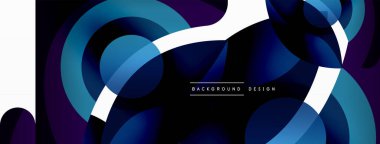 Renkli geometrik şekilli soyut arkaplan. Yuvarlak şekilli, daire ve çizgilerle çok güzel bir arka plan. Geometrik tasarım. Vektör illüstrasyonu