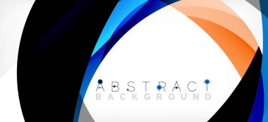 Geometrik soyut arkaplan. Üst üste binen renk şekilleriyle çember oluşturuldu. Duvar Kağıdı, Sancak, Arkaplan, İniş Sayfası için Vektör İllüstrasyonu