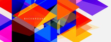 Mozaik üçgenler geometrik arkaplan. Tekno veya iş konsepti, duvar kağıdı, afiş, arkaplan, iniş sayfası deseni