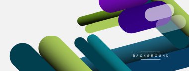 Yuvarlak şekiller ve çizgiler üst üste biniyor. Duvar kağıdı afişi veya iniş sayfası için vektör illüstrasyonu