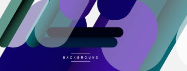 Yuvarlak şekiller ve çizgiler üst üste biniyor. Duvar kağıdı afişi veya iniş sayfası için vektör illüstrasyonu