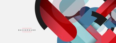 Yuvarlak geometrik şekiller çizgiler ve daireler. Duvar kağıdı afişi ya da iniş sayfası için vektör şablonu