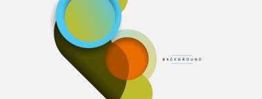 Çember ve yuvarlak şekiller soyut arkaplan. Duvar kağıdı afişi veya iniş sayfası için vektör illüstrasyonu