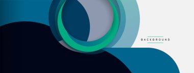 Yaratıcı geometrik duvar kağıdı. Asgari soyut arkaplan. Duvar kağıdı arkaplanı veya iniş sayfası için daire bileşimi vektör çizimi