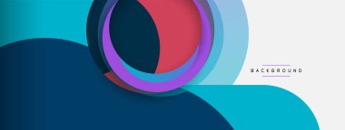 Çember ve yuvarlak şekiller soyut arkaplan. Duvar kağıdı afişi veya iniş sayfası için vektör illüstrasyonu