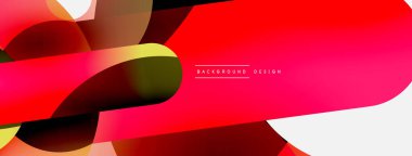 Yuvarlak şekiller daireler ve diğer geometrik şekiller. Duvar kağıdı afişi arkaplan kartı veya iniş sayfası için vektör illüstrasyonu