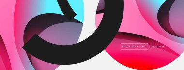 Yaratıcı geometrik duvar kağıdı. Asgari soyut arkaplan. Duvar kağıdı arkaplanı veya iniş sayfası için daire ve dalga kompozisyon vektör çizimi