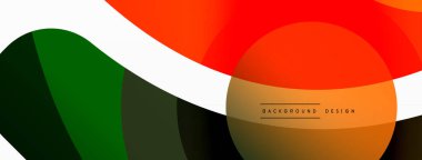 Renkli geometrik şekilli soyut arkaplan. Yuvarlak şekilli, daire ve çizgilerle çok güzel bir arka plan. Geometrik tasarım. Vektör illüstrasyonu