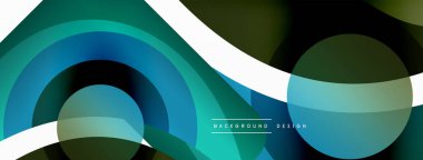 Renkli geometrik şekilli soyut arkaplan. Yuvarlak şekilli, daire ve çizgilerle çok güzel bir arka plan. Geometrik tasarım. Vektör illüstrasyonu