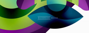 Renkli geometrik şekilli soyut arkaplan. Yuvarlak şekilli, daire ve çizgilerle çok güzel bir arka plan. Geometrik tasarım. Vektör illüstrasyonu