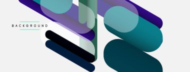 Yuvarlak şekiller ve çizgiler üst üste biniyor. Duvar kağıdı afişi veya iniş sayfası için vektör illüstrasyonu