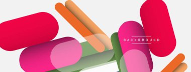 Yuvarlak şekiller ve çizgiler üst üste biniyor. Duvar kağıdı afişi veya iniş sayfası için vektör illüstrasyonu