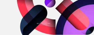 Geometrik soyut arkaplan. Duvar kağıdı arkaplanı veya iniş sayfası için yuvarlak şekiller, daireler, satır bileşimi