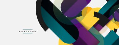 Yuvarlak geometrik şekiller çizgiler ve daireler. Duvar kağıdı afişi ya da iniş sayfası için vektör şablonu