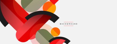 Yuvarlak geometrik şekiller çizgiler ve daireler. Duvar kağıdı afişi ya da iniş sayfası için vektör şablonu