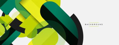 Geometrik şekiller bileşim soyut arkaplan. Çember çizgileri ve dikdörtgenler. Duvar kağıdı afişi veya iniş sayfası için vektör illüstrasyonu